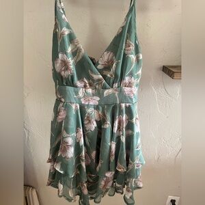 Showpo Teal Floral Romper
